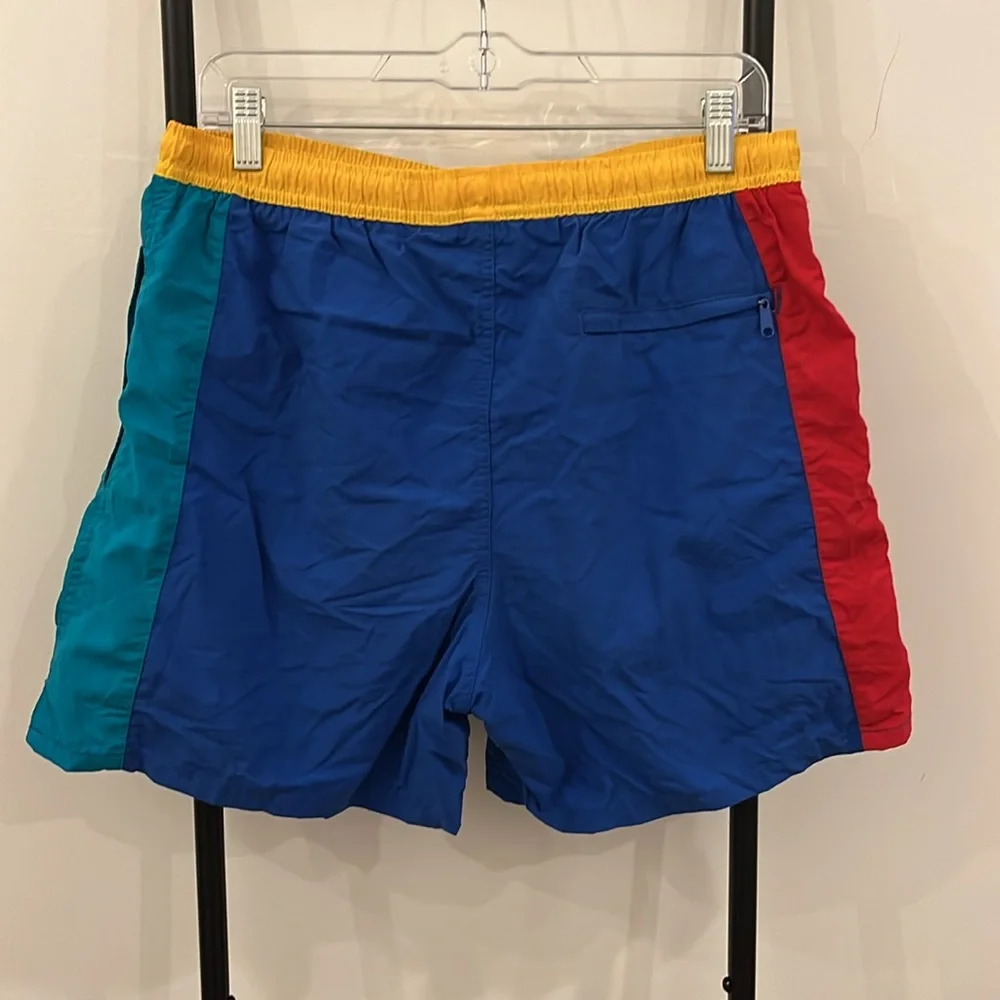 Vintage 1980s Hobie Colorblock Swim Trunks Shorts Men’s M Elastic Waist Nylon